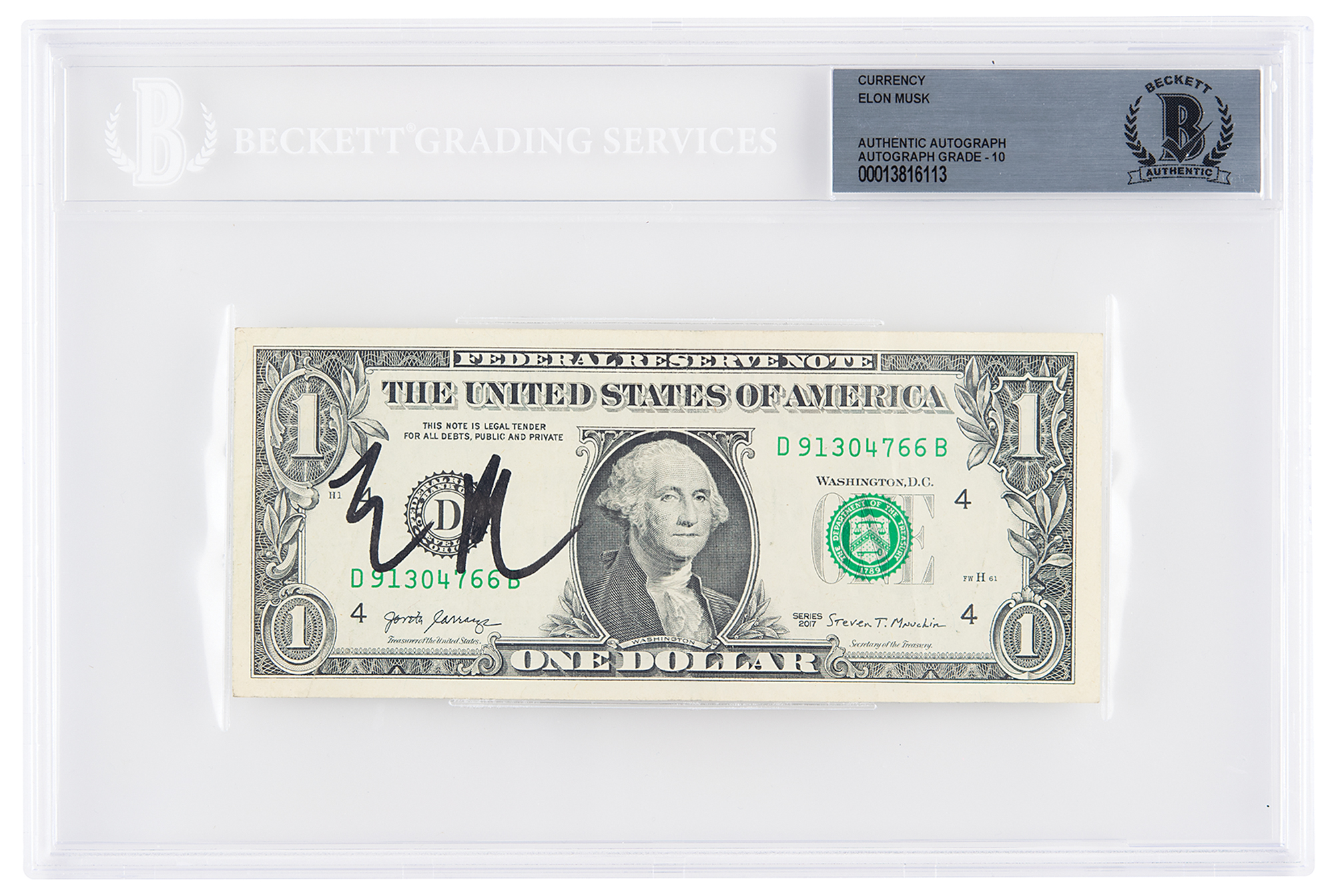 signed dollar bill
